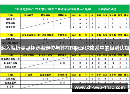 深入解析美冠杯赛事定位与其在国际足球体系中的级别认知
